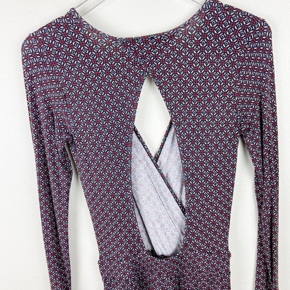 ASOS | Navy Red Tan Fitted Wrap Stretch Jumpsuit 4 - Picture 4 of 8